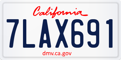 CA license plate 7LAX691