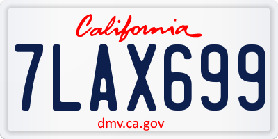 CA license plate 7LAX699