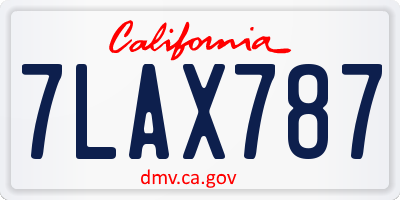 CA license plate 7LAX787