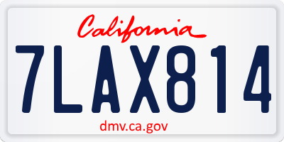CA license plate 7LAX814