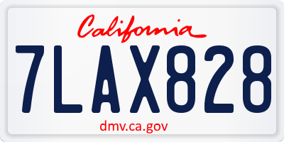 CA license plate 7LAX828