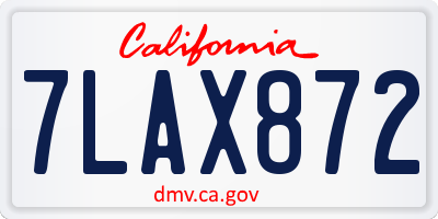 CA license plate 7LAX872