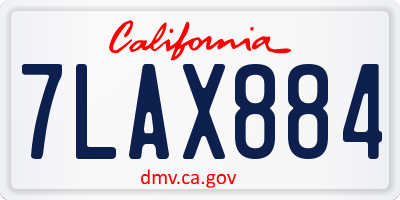 CA license plate 7LAX884
