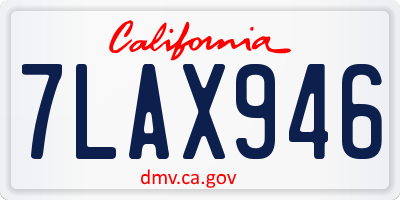 CA license plate 7LAX946