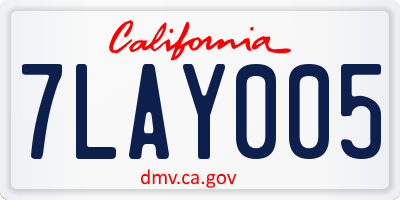 CA license plate 7LAY005