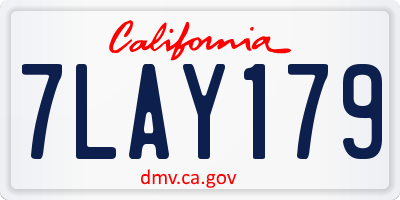 CA license plate 7LAY179