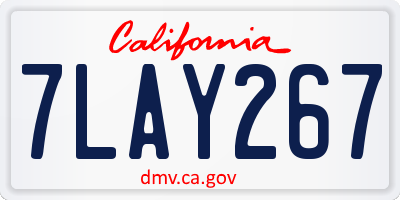 CA license plate 7LAY267