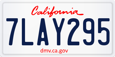 CA license plate 7LAY295