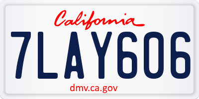 CA license plate 7LAY606