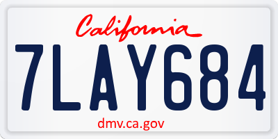 CA license plate 7LAY684