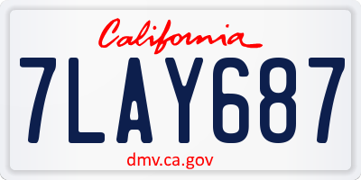 CA license plate 7LAY687