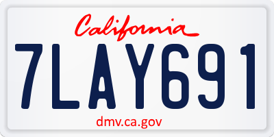 CA license plate 7LAY691