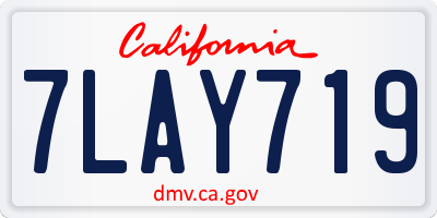 CA license plate 7LAY719