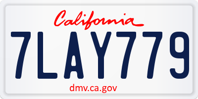 CA license plate 7LAY779
