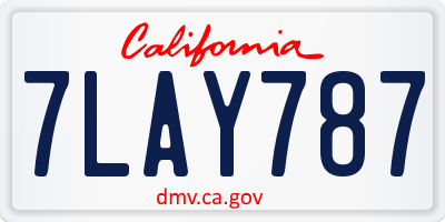 CA license plate 7LAY787
