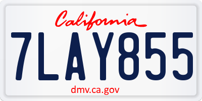 CA license plate 7LAY855
