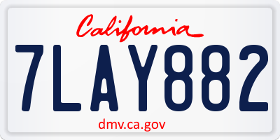 CA license plate 7LAY882