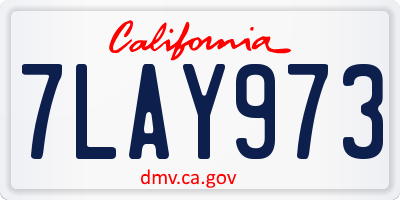 CA license plate 7LAY973