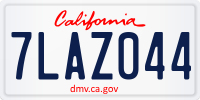 CA license plate 7LAZ044