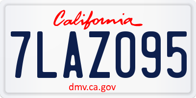 CA license plate 7LAZ095