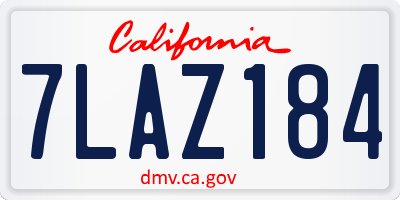 CA license plate 7LAZ184