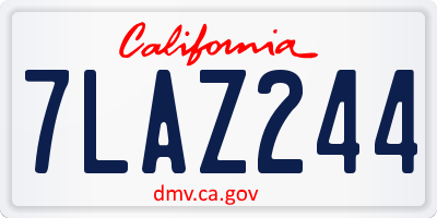 CA license plate 7LAZ244