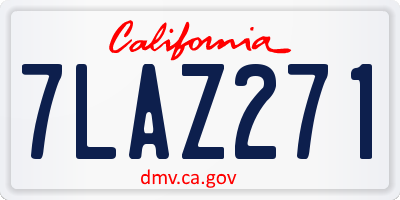 CA license plate 7LAZ271