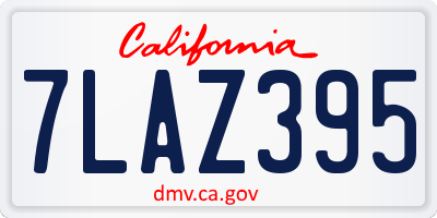 CA license plate 7LAZ395