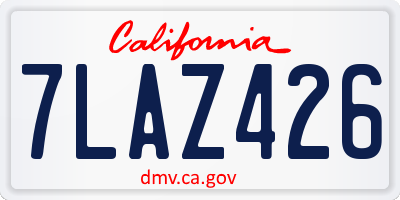CA license plate 7LAZ426