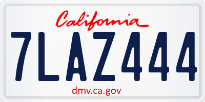 CA license plate 7LAZ444