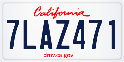 CA license plate 7LAZ471
