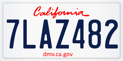 CA license plate 7LAZ482