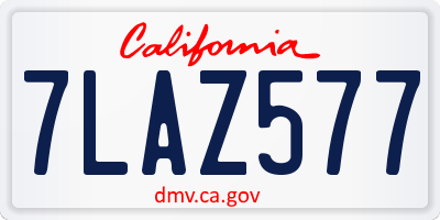 CA license plate 7LAZ577