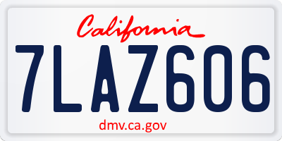 CA license plate 7LAZ606
