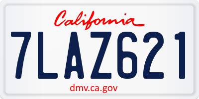 CA license plate 7LAZ621