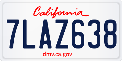 CA license plate 7LAZ638