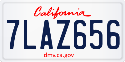 CA license plate 7LAZ656