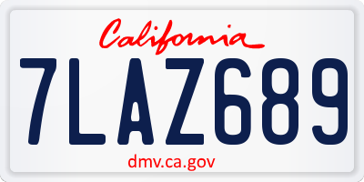 CA license plate 7LAZ689