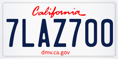 CA license plate 7LAZ700