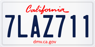 CA license plate 7LAZ711