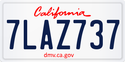 CA license plate 7LAZ737