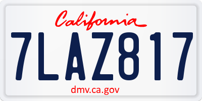 CA license plate 7LAZ817