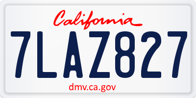CA license plate 7LAZ827