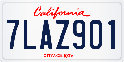 CA license plate 7LAZ901