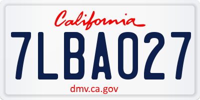 CA license plate 7LBA027