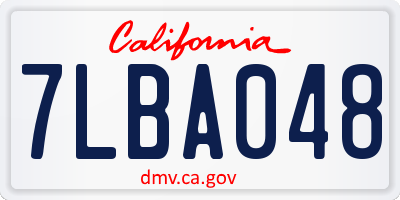 CA license plate 7LBA048