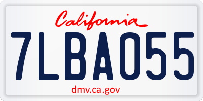 CA license plate 7LBA055