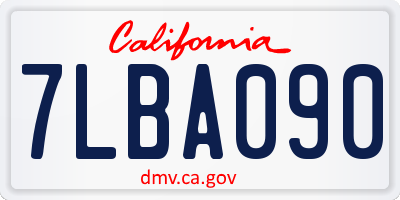 CA license plate 7LBA090