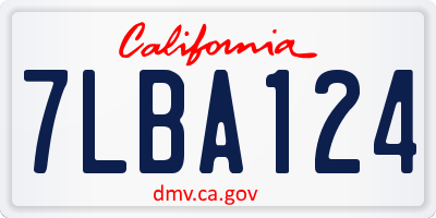 CA license plate 7LBA124