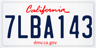 CA license plate 7LBA143